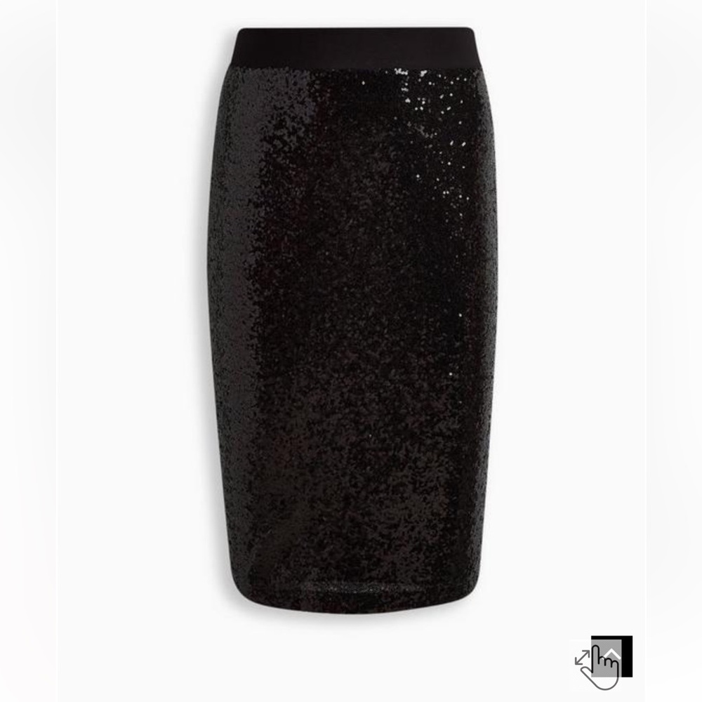 torrid Black Sequin Midi Skirt - Picture 2 of 10